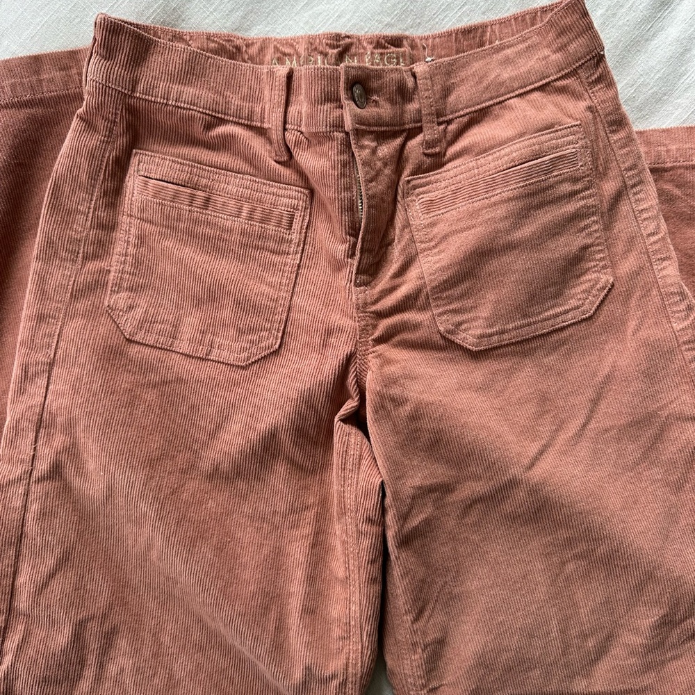 American Eagle Outfitters Pink Corduroy Flare Pants